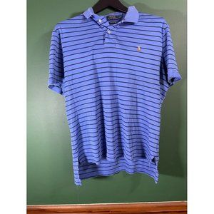 Polo Ralph Lauren - Men's Blue Stripped Short Sleeve Polo Shirt - Size L *Multi-